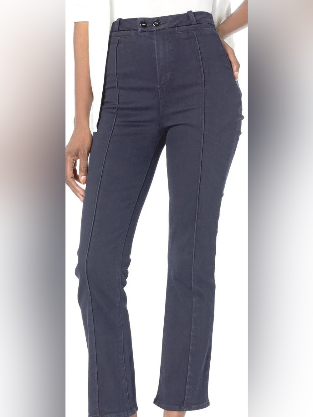PAIGE Claudine Jeans in Navy with Front Seam